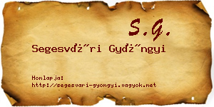Segesvári Gyöngyi névjegykártya