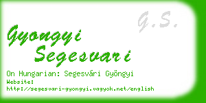 gyongyi segesvari business card
